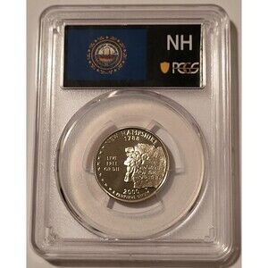 2000 S Clad New Hampshire State Quarter Proof PR70 DCAM PCGS Flag Label